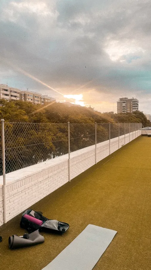 Group training on a sports court in central Málaga
